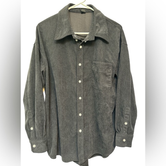 dazy Tops - Dazy black corduroy button down long sleeved shirt